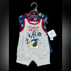 Disney Mickey Mouse Baby Boy Rompers, 2-Pack